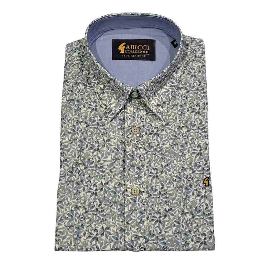 Gabicci mens leaf patterned short sleeve cotton shirt