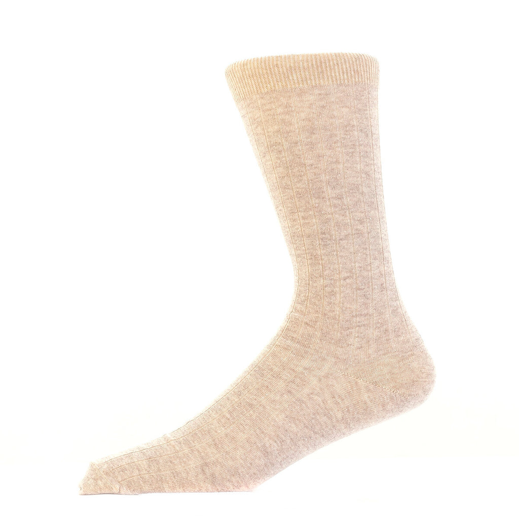 plain ribbed oatmeal organic cotton socks