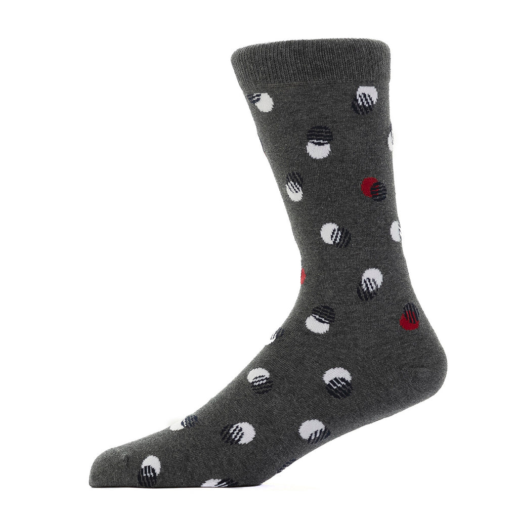 grey organic cotton socks with white spot pattern