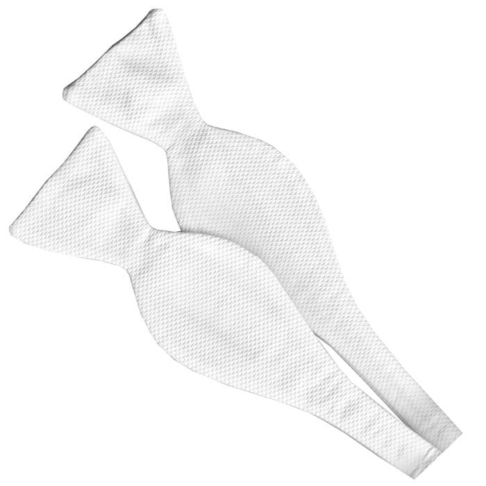 White cotton marcella self tie bow tie. Shop high quality bow ties and ties at Eclectic Hound and find the perfect accessory for any event, any suit. Click to view the full collection today. 