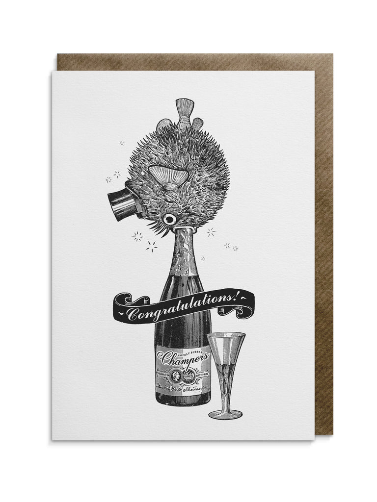 Greetings card by Divine Savages with the words "Congratulations" supplied with a brown kraft envelope and cello wrap. Click to shop now at Eclectic Hound. 