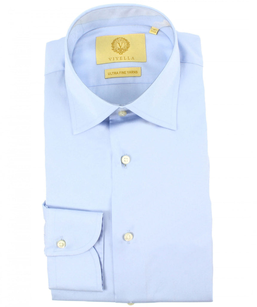 formal shirt 100% cotton. Tailored Fit with Single Cuff and French Front. Light blue plain shirt Perfect for work or wedding